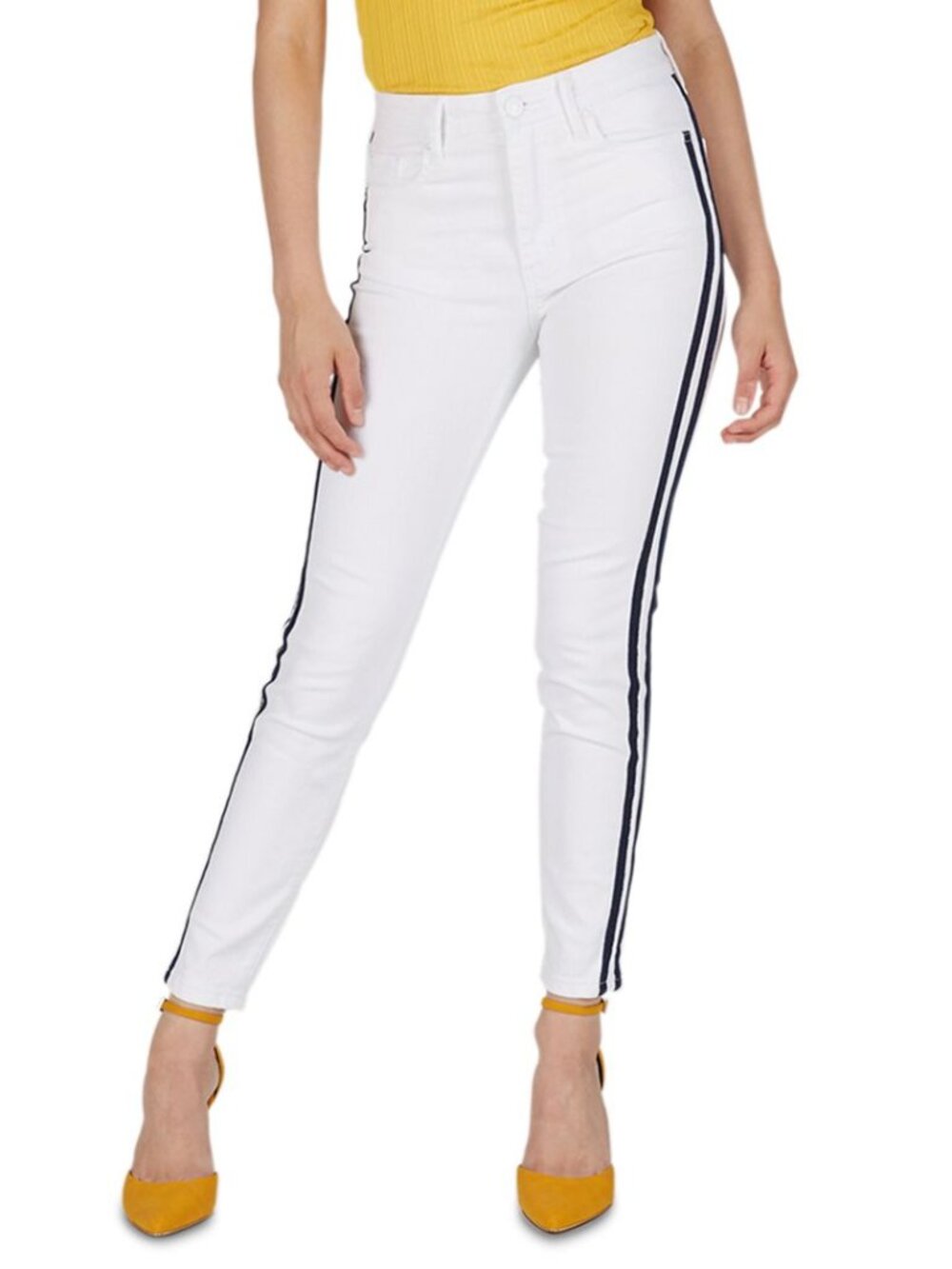 Numero High Rise Side Stripe Skinny Jeans Womens